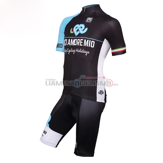 Abbigliamento Bici Amore Mio 2016 Manica Corta E Pantaloncino Con Bretelle nero e blu - Clicca l'immagine per chiudere